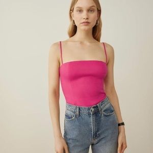 NWOT Reformation Iverland Cami, Barbie Pink Size 6